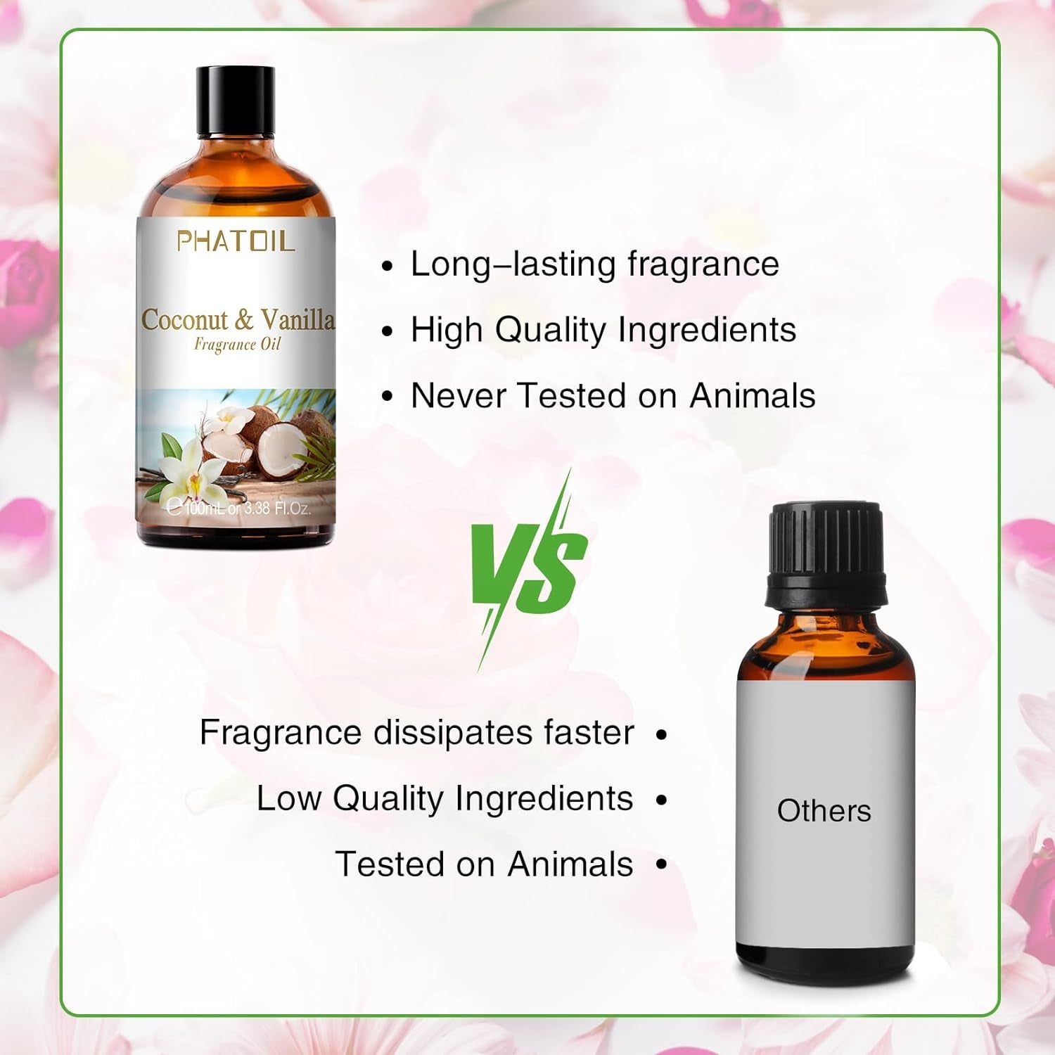 3.38FL.OZ Coconut & Vanilla Fragrance Oils for Aromatherapy, Essential Oils for Diffusers for Home, Perfect for Diffuser, Yoga, DIY Candle and Soap Making - 100Ml